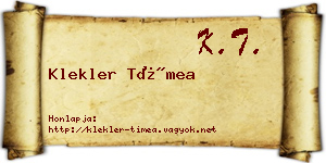 Klekler Tímea névjegykártya