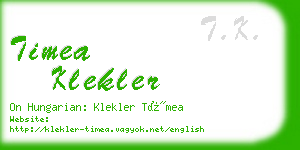 timea klekler business card